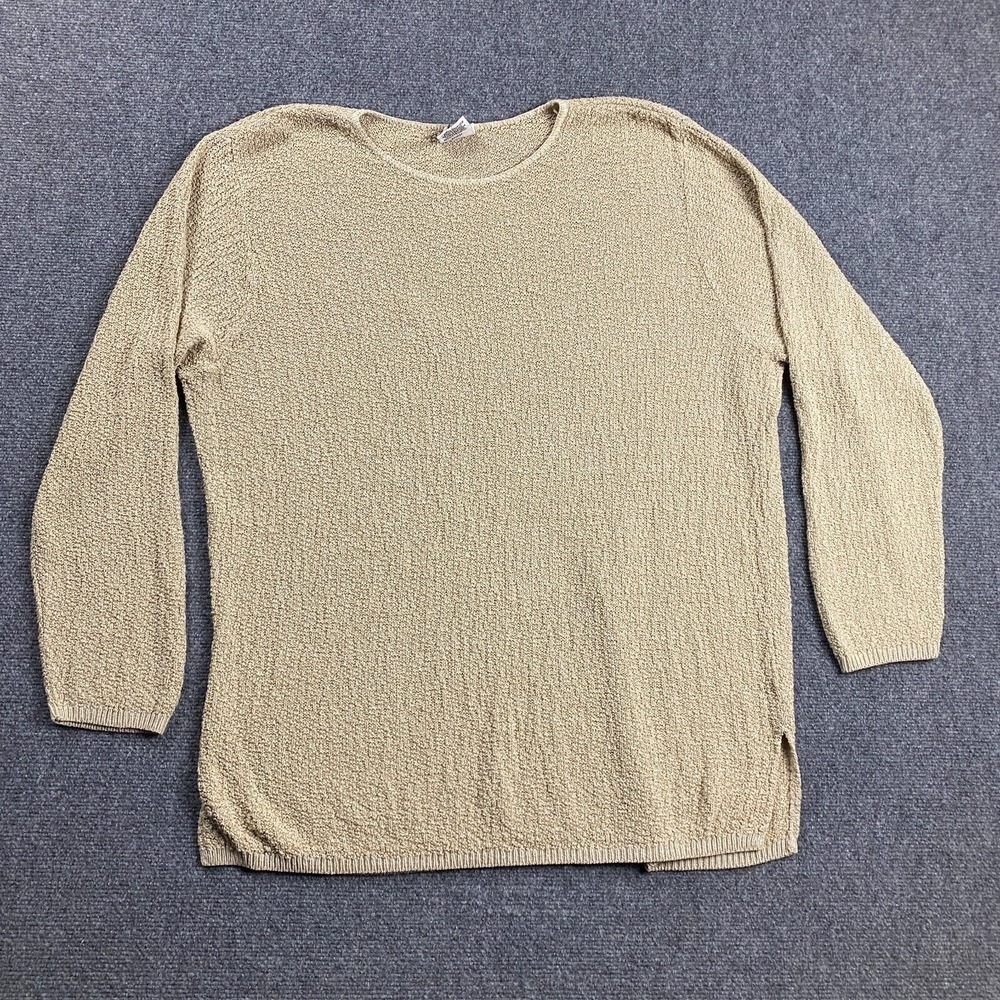 Vintage Partners Sweater Women's 1X‎ Plus Knit Beige Pullover Tunic Acrylic